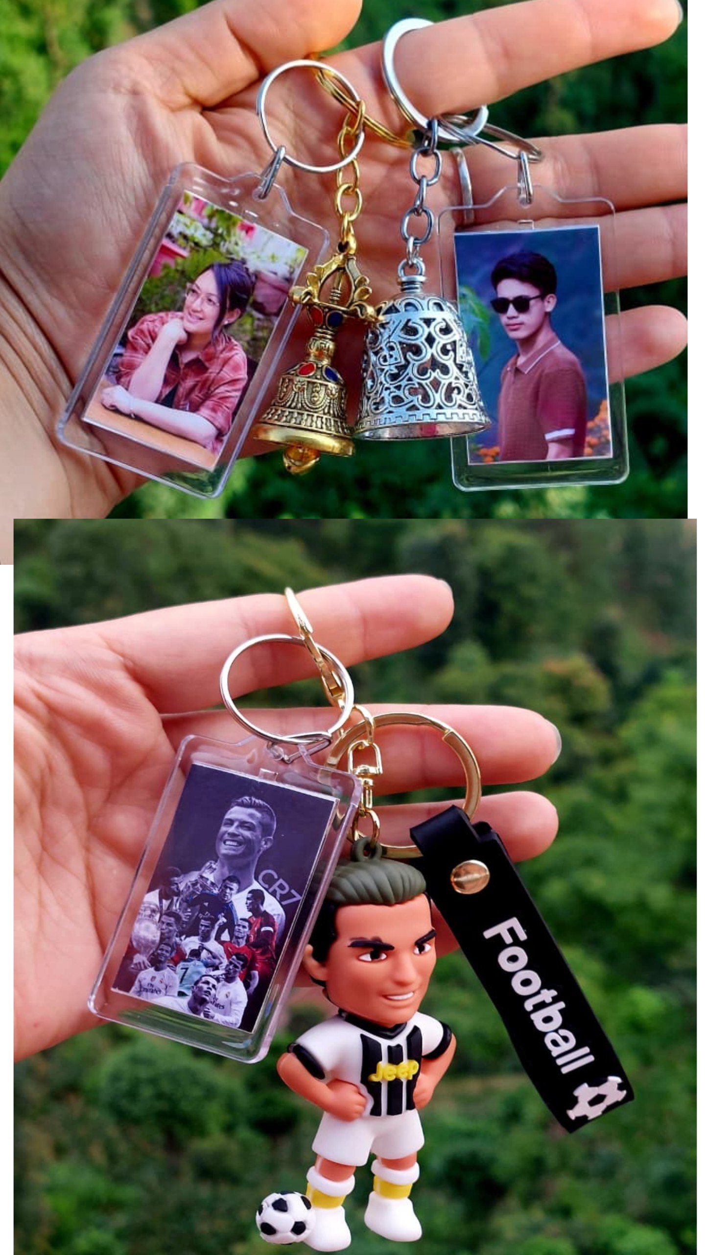 Customized Photo Keychain with Charms (Bell & 3D Figure Options) - Chautara Photo Studio