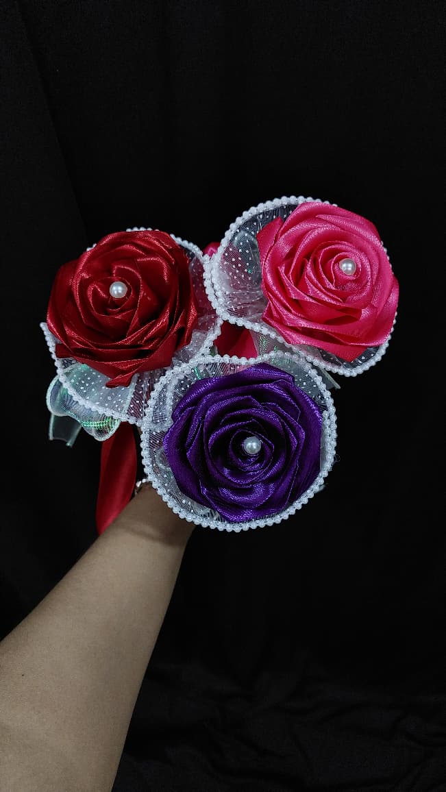 Handmade Satin Ribbon Rose Bouquet 💐 - Chautara Photo Studio